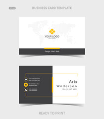 Modern professional business card template with minimalist design