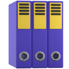3D Archive Icon — Office Binders, Document Files and Record Storage