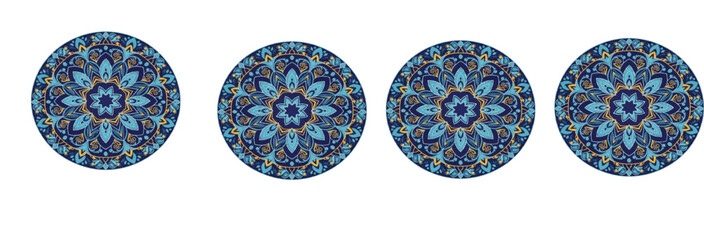 Mandala pattern, circular design, teal blue artwork, symmetrical motif, floral geometry, ethnic ornament, boho texture, meditation art, spiritual decor, decorative symmetry