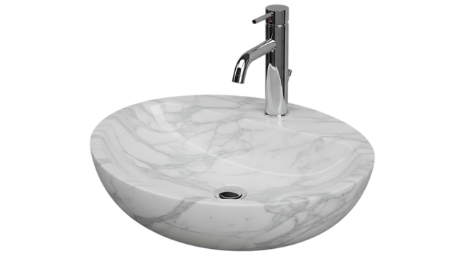 Modern Marble Sink with Chrome Faucet a Stylish Addition to any Bathroom Design or Renovation Project offering a Touch of Luxury and Elegance with its Sleek Lines and High Quality Materials