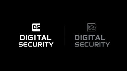 Logo design for "DIGITAL SECURITY," specializing in computer networks, home automation, CCTV systems. Concept: Technology, cybersecurity, smart home, network services, professional security solutions.