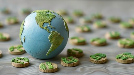 Global inflation pressure earth model surrounded by percentage symbols illustrating economic impact