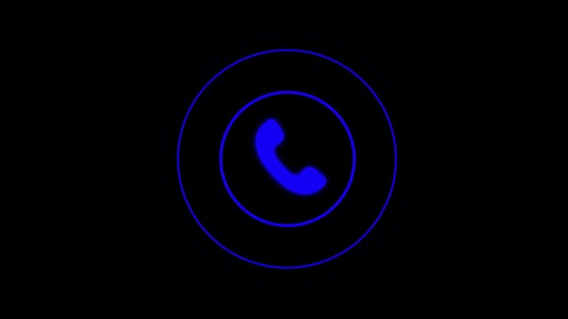 neon glowing call icon animation ,direct communication icon