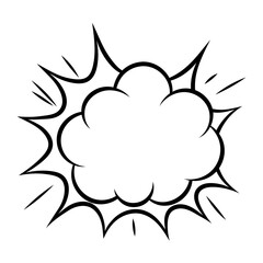 Cartoon speech bubble explosion. Pop art illustration in comic style.