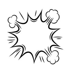 Cartoon speech bubble explosion. Pop art illustration in comic style.