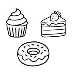 vector illustration of cakes