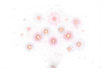 Fireworks display with pink and white explosions