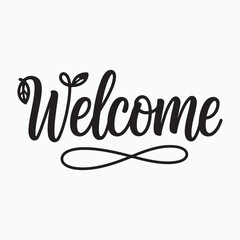 Elegant Calligraphic Welcome Word with Flourish calligraphy