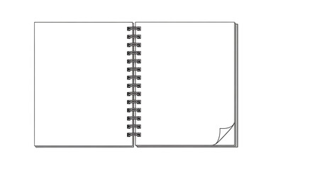 Open spiral notebook with blank pages offers creative freedom ready for notes and sketches ideal for students professionals or anyone seeking a simple and organized way to capture thoughts and ideas