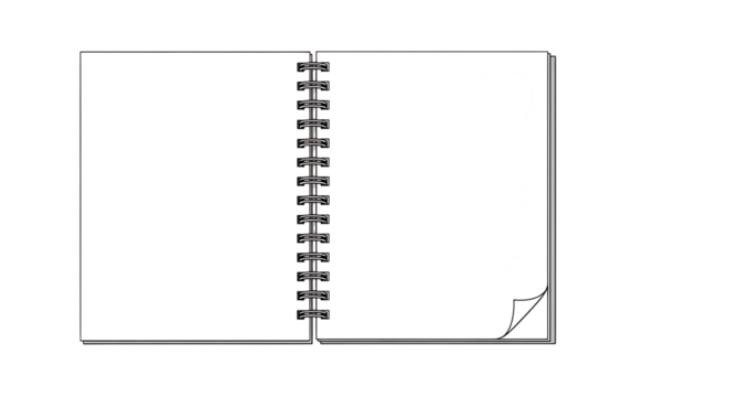 Open spiral notebook with blank pages offers creative freedom ready for notes and sketches ideal for students professionals or anyone seeking a simple and organized way to capture thoughts and ideas