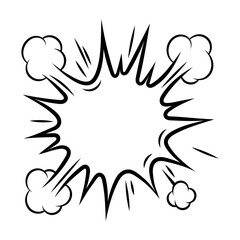 Cartoon speech bubble explosion. Pop art illustration in comic style.