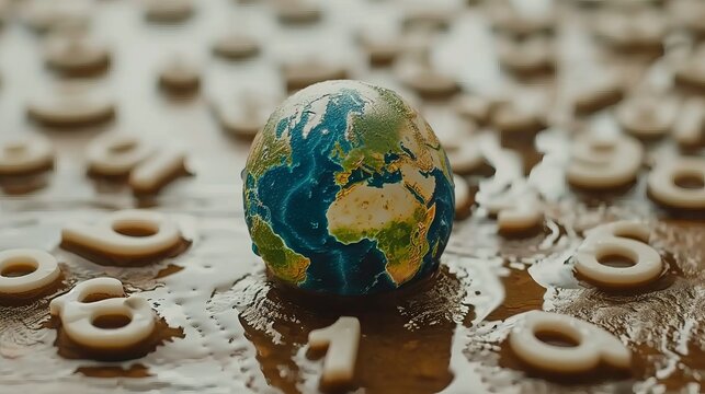 Global inflation impact  earth model surrounded by percentage symbols illustrating economic pressure