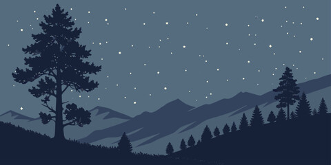 Fototapeta premium Great Basin starry night sky silhouette