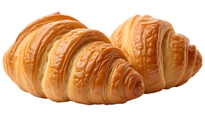 A clean collection featuring an isolated croissant on transparent background, a sleek modern jug, a set of colorful glowing idea bulbs, paper clips, and detailed magnifying glasses for high-quality de