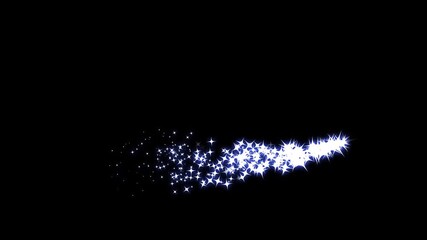 White glitter sparkle trails with blinking stars and glowing magic dust drift smoothly across a black screen, forming a shimmering Christmas-style starlight particle animation in premium 4K detail. - Powered by Adobe
