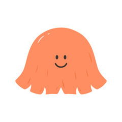 Cute Orange Octopus Cartoon Character