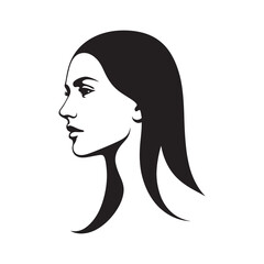 Woman face silhouette vector illustration