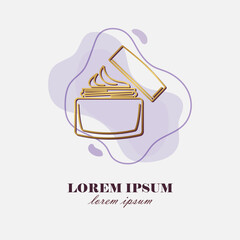 Cosmetic Cream Jar Line Art Illustration