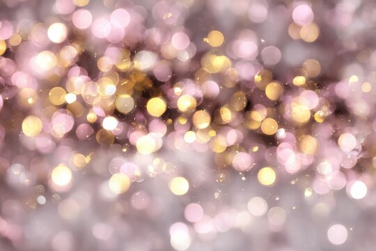 Golden and pink bokeh background with soft glowing light effects