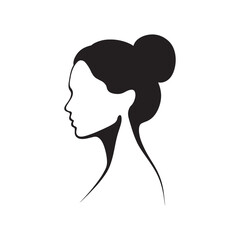 Silhouette of a woman and girl vector illustration