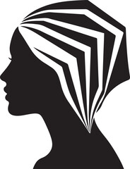 Silhouette profile of a woman with a geometric hairstyle