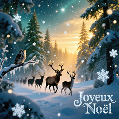 "Conte de Noël Hivernal : La Magie de la Forêt Enneigée