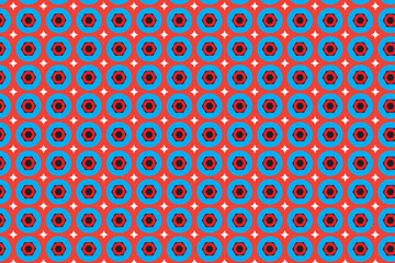 Geometric Hexagon-Circle Pattern with Red Background.eps