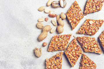 kozinaki with peanuts, dessert, gozinaki, traditional Georgian cuisine, no people,