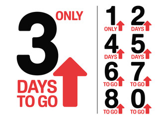 Fototapeta premium Countdown to an event with only 3 days left to go