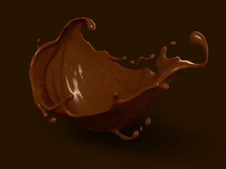 溶けたチョコレートの3Dイラスト