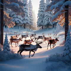 "Conte de Noël Hivernal : La Magie de la Forêt Enneigée
