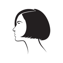 Woman Profile Silhouette Bob Hairstyle Keywords: woman, female, profile, silhouette, head, face