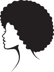 Woman Silhouette Profile with Afro Hairstyle head female