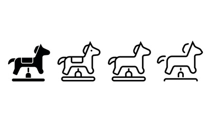 Minimalist line and fill  Style rocking horse toy icon.vector illustration.
