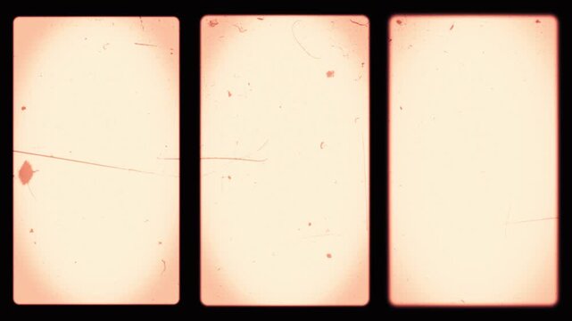 Seamlessly Looping three Vertical Old Film Frame Overlay in 4K with Authentic Vintage Dust, Scratches, Grain, and Subtle Light Leaks &ndash; Ideal for Social Media Video Content Reels, Shorts