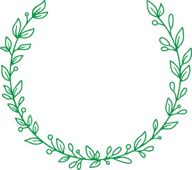 Hand drawn floral corner branches and divider elements vector.