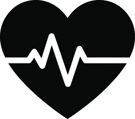 Heartbeat symbol in heart shape for medical design