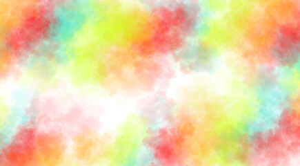 Colorful smoky texture with bright red yellow green and turquoise haze creating vibrant atmospheric transparent background