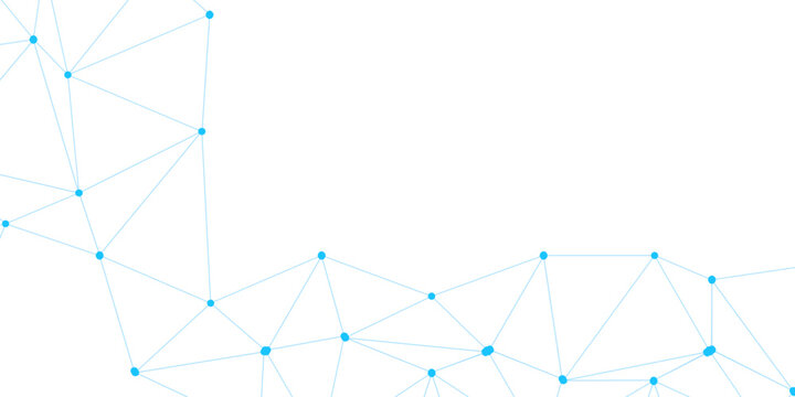Abstract digital network with interconnected blue nodes and lines on a clean white surface. . futuristic connection technology background with dots and lines for desktop. . futuristic connection techn