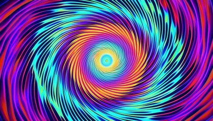 optical motion illusion background with vibrant neon tones and hallucinogenic patterns
