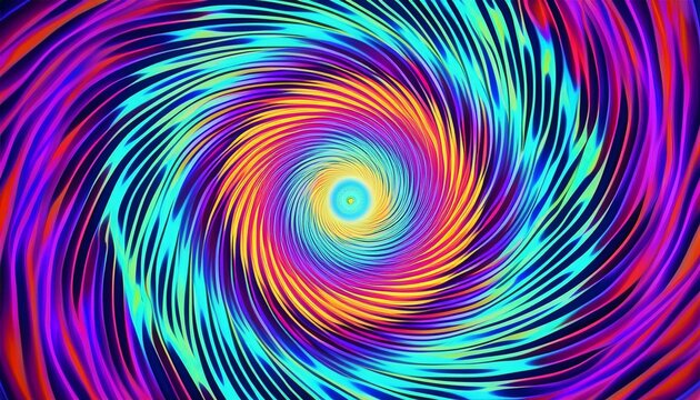 optical motion illusion background with vibrant neon tones and hallucinogenic patterns