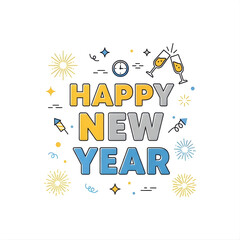 happy new year vector icon