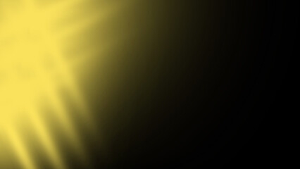 Bright yellow light rays emanating from the left side on a dark background isolated on transparent background