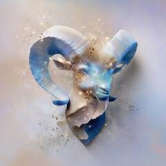 Sternzeichen Steinbock – künstlerische Illustrationen in pastelligen Farben und modernem Fantasy-Stil