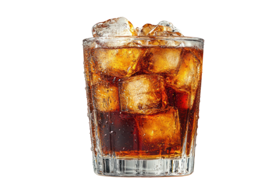 Refreshing Sip: a close-up shot of a refreshing drink with ice cubes and transparent glass, showcasing a cold and inviting beverage.