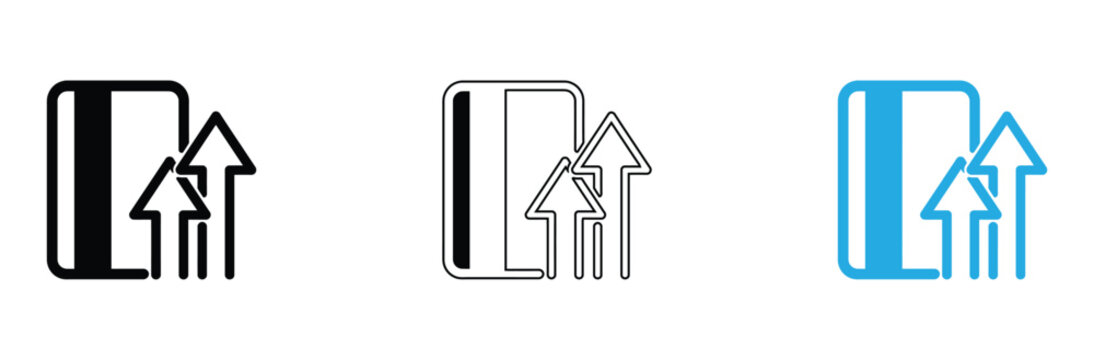 Boost your business with easy payments and growing success! Modern credit card icon set for financial growth and online transactions, secure and scalable