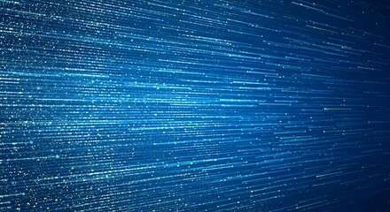 Abstract blue digital data stream flowing into the distance
