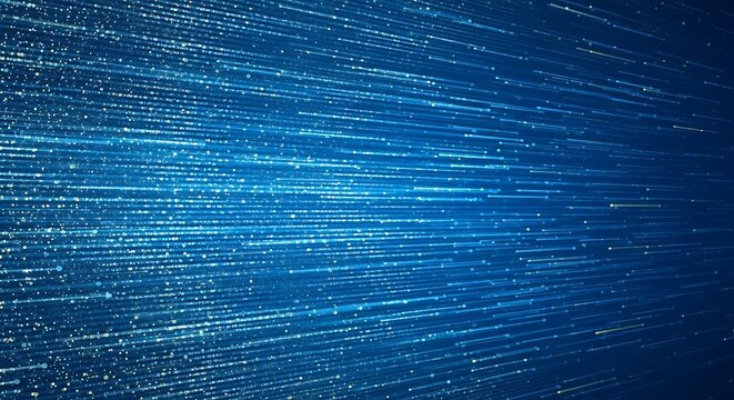Abstract blue digital data stream flowing into the distance