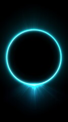 Obraz premium glowing cyan circle on a dark background