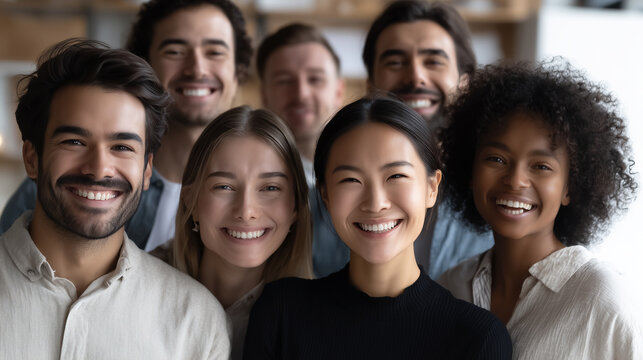 Vielf&auml;ltiges Business-Team in moderner B&uuml;roatmosph&auml;re &ndash; professionelle Gruppenportr&auml;ts